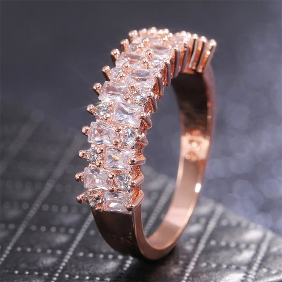 🎀 Fashion Beautiful Gems Full Around Zircon Eternity Rings for Women, PD162 - Picture 4 of 12
